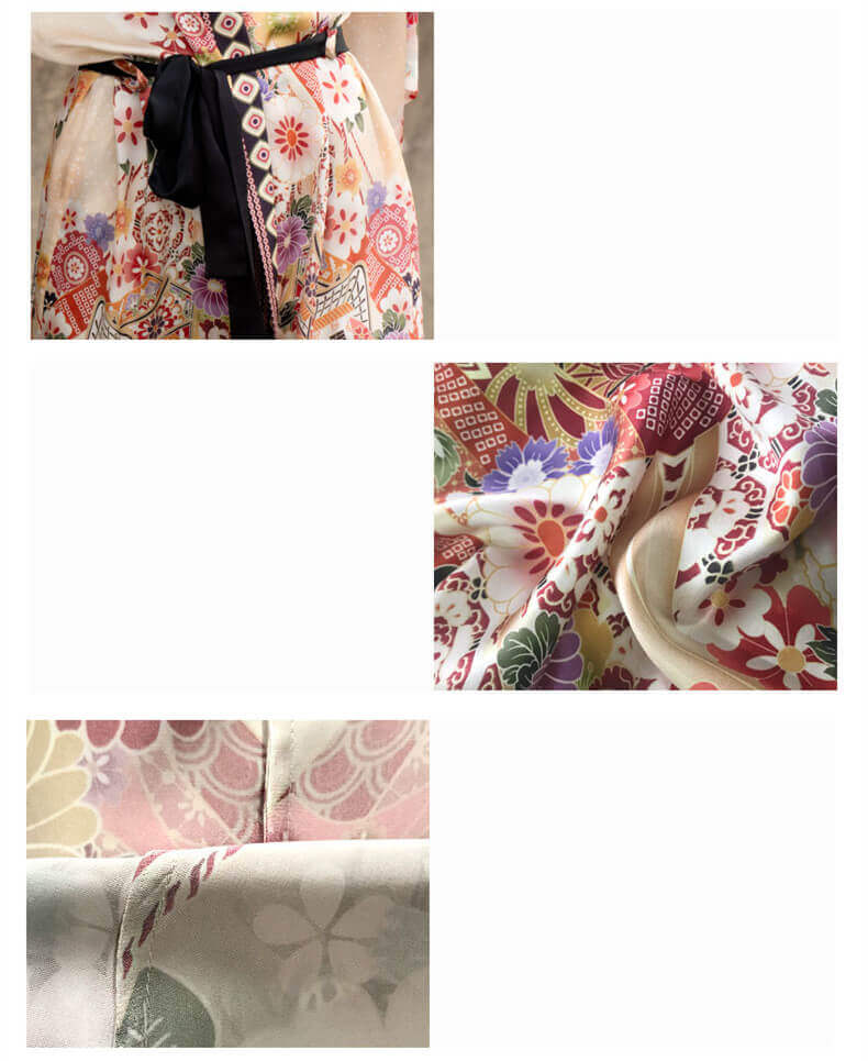Kimono set 100% soie dames robe de chambre en soie avec motif floral et ceinture pour dames Asie ensemble kimono Peignoir